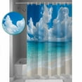 thumbnail image 3 of Shower Curtain, Summer Blue Ocean Beach Waterproof Shower Curtain Set with Hooks for Bathroom Showers,Stalls and Bathtubs,36x72In Seaside Vacation, 3 of 9