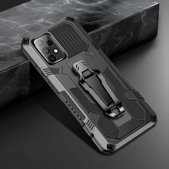 For Samsung Galaxy A52 5G Armor Warrior Shockproof PC TPU Protective Case(Black) For Samsung Galaxy A52 5G