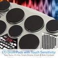 thumbnail image 4 of Pyle Pro Batería Electrónica - Batería Eléctrica Portátil de Mesa con Panel Digital, 7 Pads de Batería, Controlador de Pedal de Bajo Hi-Hat/Kick USB AUX - Tom Toms, Hi-Hat, Cajas, Platillos - PTED06, 4 of 5