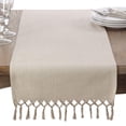 thumbnail image 2 of SARO 1835.N1690B 16 x 90 Po Pompon Noué Oblong Design Table Runner Naturel, 2 of 3