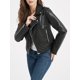 thumbnail image 1 of -Chaqueta corta de cuero sintético para mujer, abrigo de Moto con cremallera, color negro, ropa de calle para primavera y otoño, novedad, 1 of 5