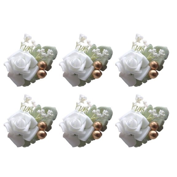 6Pcs Rose Corsages for Wedding Ceremony Anniversary Prom Party, Flower Wrist Corsages for Mother of Bride and Groom