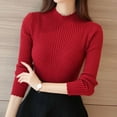 thumbnail image 5 of Chandail à Col Roulé Femme Mode 2021 Nouveaux Hauts Extensibles Femme Couleur Bonbon Pulls Tricotés Manches Longues Chandail Tricoté de Base, 5 of 5