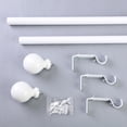thumbnail image 4 of 42''-126'' long Adjustable Metal Curtain Rod Set Round Finials Decorations, 4 of 7