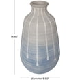 thumbnail image 3 of DecMode 14" Abstract Ombre Drip Blue Ceramic Vase with Gray and White Accents, 3 of 11