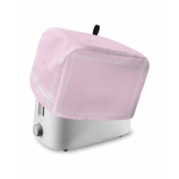 Pure Pink Toaster Cover 2 Slice, Simple Solid Color Dustproof Bread Machine Oven Cover with Storage Pockets, Fits Most Kitchen Toasters Protector