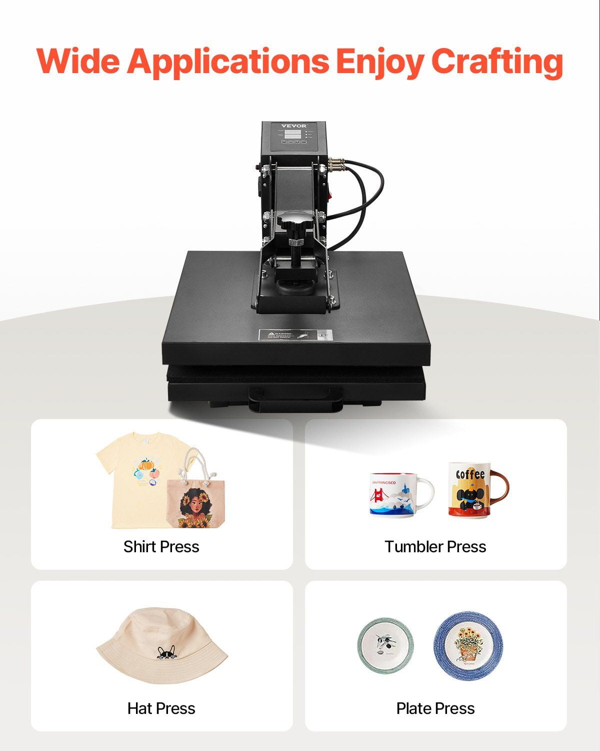 Heat Press Machine 15x15 Inch Sublimation Transfer Printer with Digital Control, Adjustable Pressure, Teflon Coated Plate, Dual Heating System, for DIY T-Shirts, Bags, Pillows, and Flat Items