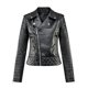 thumbnail image 5 of -Chaqueta corta de cuero sintético para mujer, abrigo de Moto con cremallera, color negro, ropa de calle para primavera y otoño, novedad, 5 of 5
