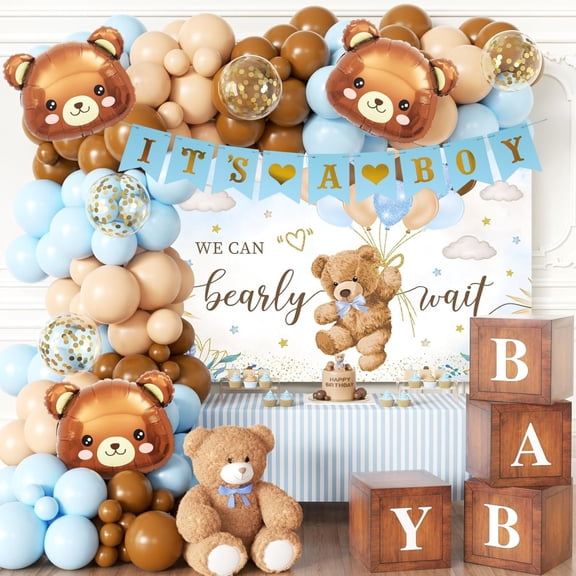 Happy Greetings Teddy Bear Party Decoration Kit We Can Bearly Wait Theme for Baby Shower
