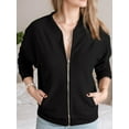 thumbnail image 5 of Weardear Womens Zip Up Sweatshirts Jackets Long Sleeve Casual Loose Outwear with Pockets, 5 of 6