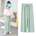 thumbnail image 4 of Toddler/Kids/Teen Girls Wide Leg Pants Elastic High Waisted Casual Trousers 3-14Y, 4 of 5
