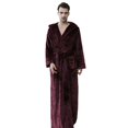 thumbnail image 3 of Zupora Women Men Plush Fleece Robe with Hood Pockets, Long Warm Bathrobe Oversize Comfy Sleepwear Pajamas Bathrobe Housecoats Long Shawl Collar Loungewear, M-XL, 3 of 4