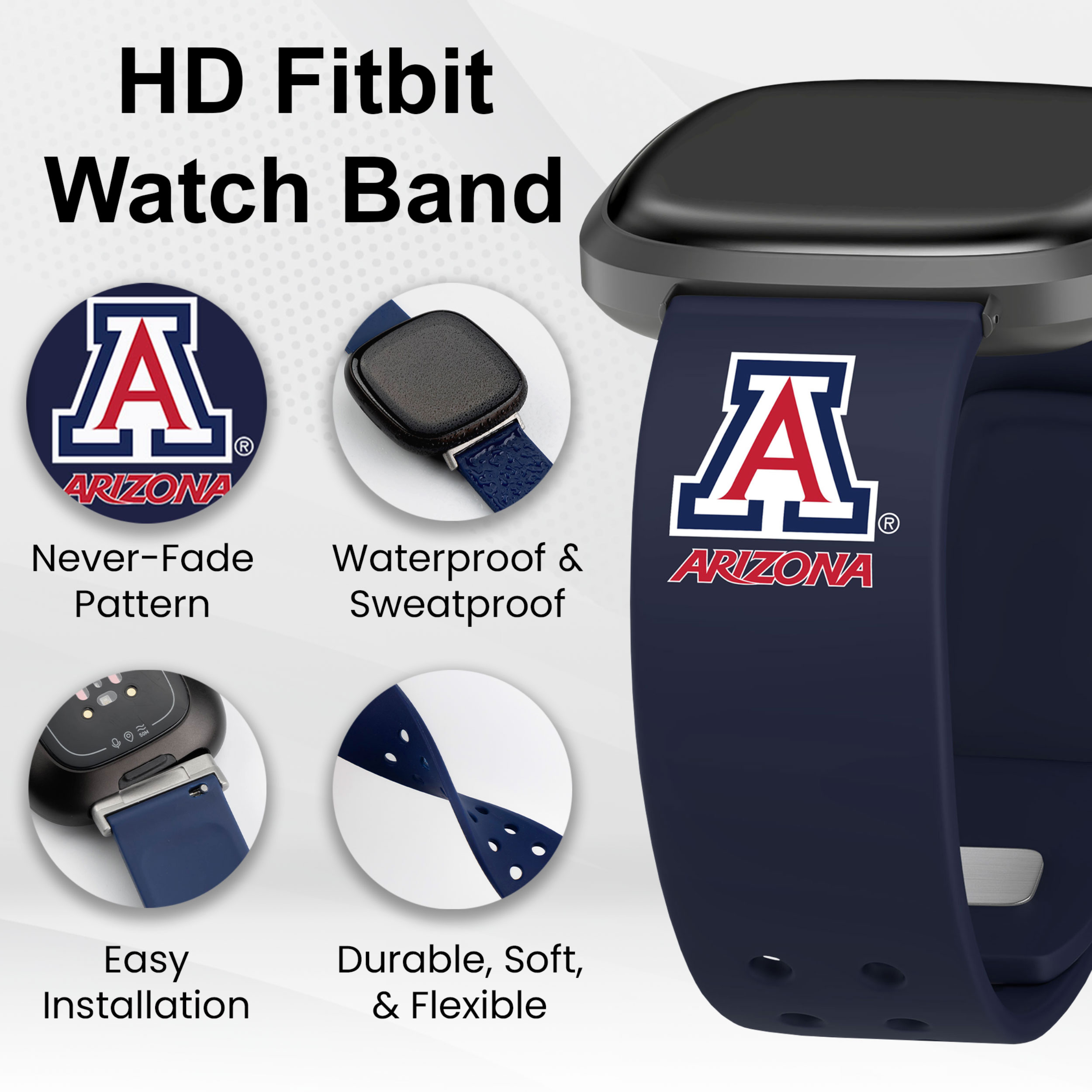 Arizona HD Elite Edition Unisex Watch Band for FitBit Versa 3 & Sense (Long)