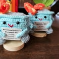 thumbnail image 3 of Muñeca de Crochet Inspiradora Hecha A Mano con Mensaje Positivo, Muñeca de Crochet con Forma de Basurero en Llamas, Regalo para Mujeres, Cumpleaños, Navidad, Color Rojo, 3 of 8