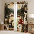 thumbnail image 2 of Castle Fairy Bear Wildlife Curtains Pack of 2 (42x84 Each),Vintage Cabin Curtains Blackout, 2 of 6