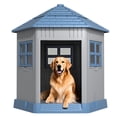 thumbnail image 1 of Caseta para perros DRATO para interiores y exteriores, duradera para perros grandes, color azul, 1 of 8