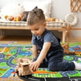 thumbnail image 4 of Socofuz Kids Car Play Rug for Playing, Toddler Car Track Play Mat Carpet, Children Area Rugs for Bedroom Playroom Nursery, 4'x5' City Life/Green, 4 of 11
