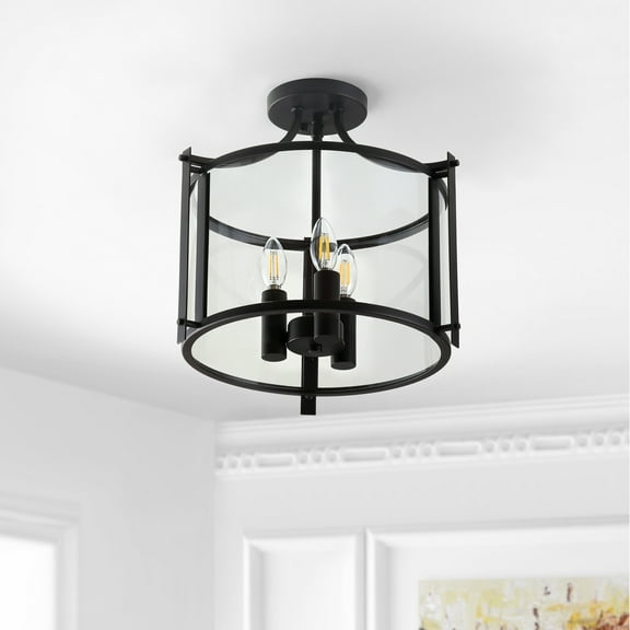 SAFAVIEH Grenten 3 Light 15" Pendant | Bronze / Clear |