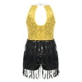 thumbnail image 4 of Alvivi Kids Girls Sequins Tassel Latin Ballet Dance Dress Chacha Rumba Samba Ballroom Dancewear Yellow 16, 4 of 7