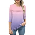 thumbnail image 4 of LYEAA Cotton Blend Women Easter 3/4 Sleeve Printed Tops Round Neck Casual Spring T-Shirt Holiday Family Photo Outfits Pink XXL, 4 of 6