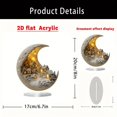 thumbnail image 3 of HUASHENG Eid Table Sign Moon House Ornament Eid Acrylic Ramadan Decor Eid Muslim Decorations For Muslim Tabletop Decor White Moon, 3 of 9