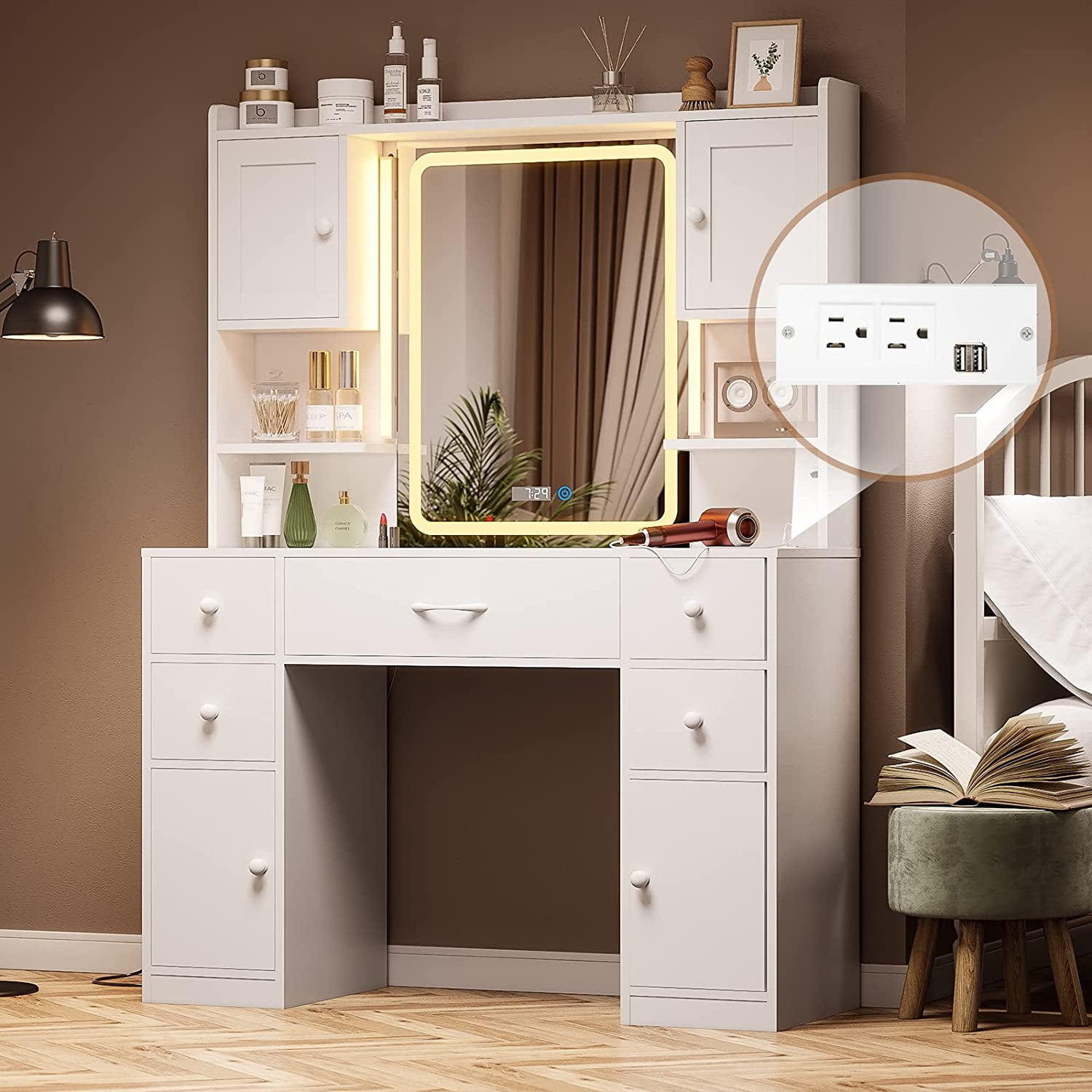 Lighted Vanity Custom Mirror Cut to Size Dressing Room Table Tops Big Mirror  for Bedroom - China LED Mirror, Bathroom Mirror