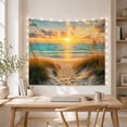 thumbnail image 5 of Coastal Sunset Beach Path with Golden Grass Serene Boho for Ocean Lovers Nature Inspired Art Decor Birthday Gift Tapestry Wall Hanging for Bedroom and Living Room, 5 of 7