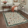 thumbnail image 6 of GENIMO 2'x3' Floral Area Rug, Machine Washable Non Slip Low Pile Rug for Entryway Front Door Kitchen Bathroom, Cream Green, 6 of 7