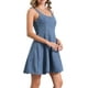 thumbnail image 4 of VESTIDO DE DENIM INSPIRADO CHIC PARA MUJERES CON ESCOTE CUADRADO, EN A-LINE, CASUAL, TIPO TANK, MINI, TALLA XL, AZUL CLARO, 4 of 6