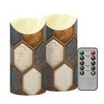 thumbnail image 2 of Football Liked Hexagonal Tile Flickering Flameless Candles with Remote Timer Battery Operated LED Tealight Set of 2 S, 2 of 8