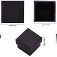 thumbnail image 2 of Paquete de 24 cajas para anillos de joyería, de cartón Kraft cuadrado, de 4,3 x 4,3 x 3 cm, para bodas, fiestas, San Valentín, festivales, regalos, color negro., 2 of 9