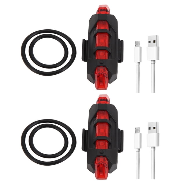 Bicicleta LED parpadeante de la lámpara trasera Ciclismo Accesorios de bicicleta de bicicleta White 2pcs