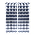 thumbnail image 2 of nqOlkjepod Outdoor Curtains for Patio Waterproof, Navy Blue Striped Outdoor Privacy Panels Grommet, Farmhouse Striped Geometric Art Blackout Outside Curtains for Porch/Cabana 54"x108", 2 Panels, 2 of 8
