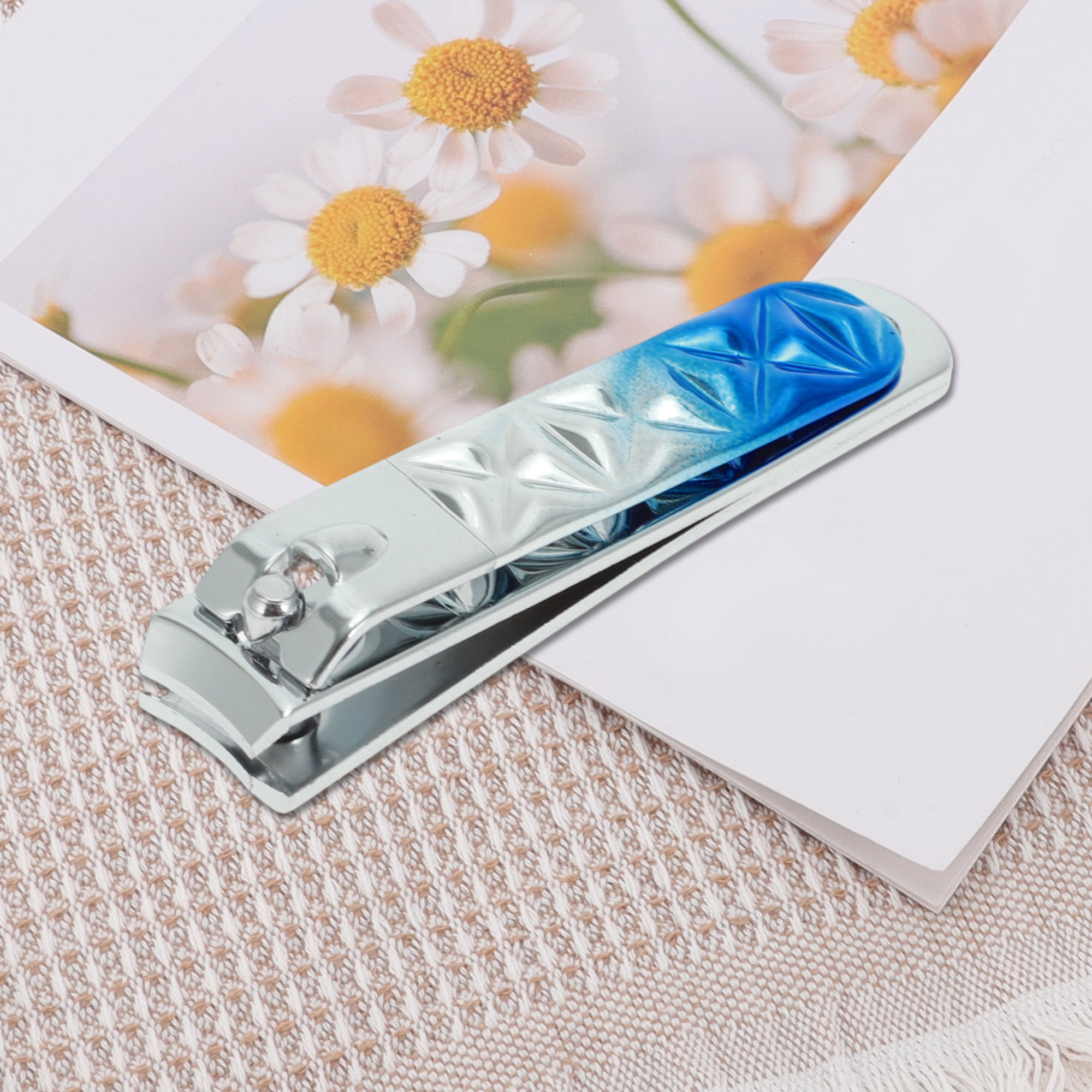 Unique Bargains 1pc Portable Gradient Small Flat Nail Clippers 2.56" Length Blue