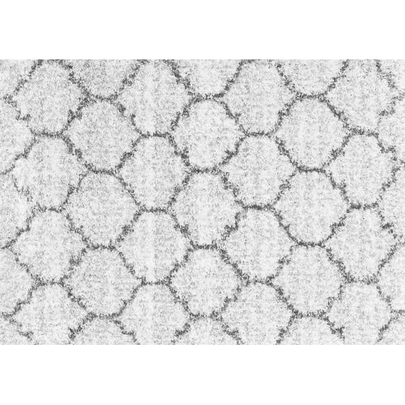 Ahgly Company Indoor Rectangle Trellis Gray Contemporary Area Rugs, 4' x 6'