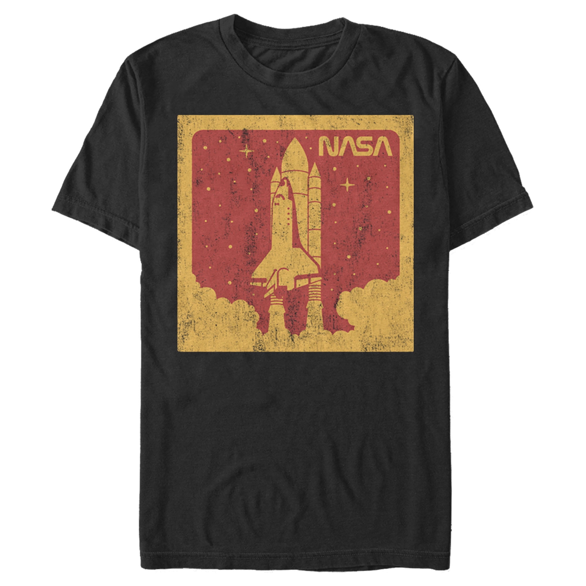 NASA NASA Men's Red And Orange Rocket Launch Poster TShirt Walmart