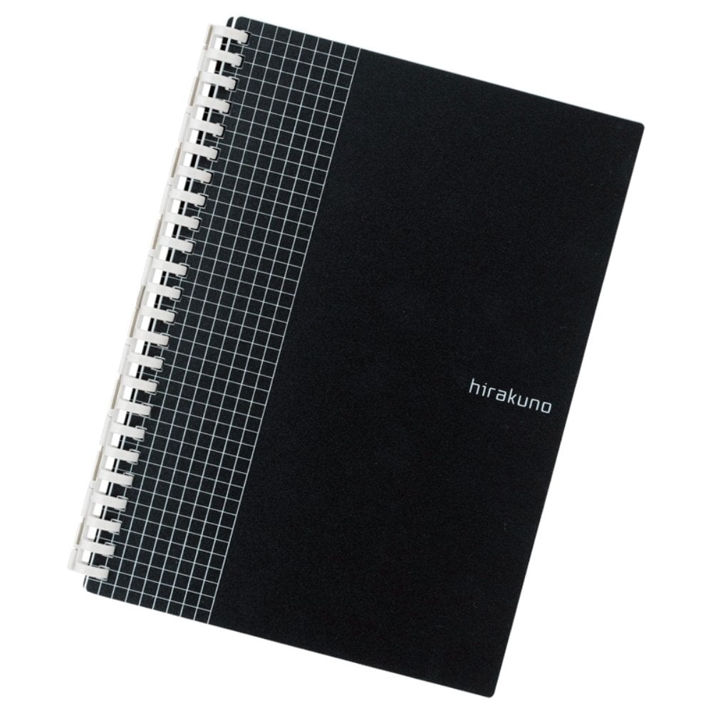 Lihit Lab Twisted Open Ring Notebook - A5S Hirakuno Notebook, 24 Hole, Graph Ruled, Silver Cover