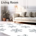 thumbnail image 2 of ODIKA 3'x5' Machine Washable Non-Slip Area Rug, Elegant Snowflake Holiday Tree Base Decoration High Traffic Rug, White, 746182, 2 of 7