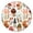 Colorful Mushroom Leaf, variant on Colorful Mushroom Forest Black Pattern Round Fitted Tablecloth with Elastic Edge,Dining Table Cover Waterproof,Outdoor Round Tablecloth for Camping,Dining,Indoor and Outdoor