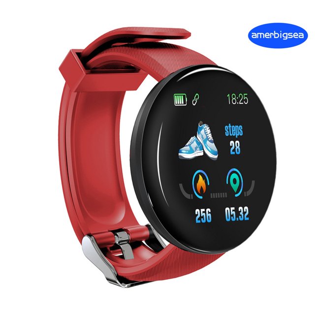 d18s reloj inteligente colorido pantalla táctil monitor de frecuencia cardíaca esfera redonda 1.3 pulgadas pulsera deportiva fitness tracker para exteriores