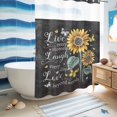 thumbnail image 4 of No Hook Shower Curtain with Built-in Rings - Inspirational Words Sunflower Washable Waterproof Fabric Bathroom Curtains for Hotel,Rentals, Stall 48 X 72 Inch , Farmhouse Vintage Floral, 4 of 8
