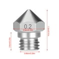 thumbnail image 3 of pitrice 3D Printer Nozzle Metal Extruder Nozzle 3D Printer Accessory Replacement for MK10, Stainless Steel, 1.75/0.2mm, 3 of 8