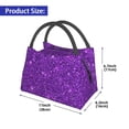 thumbnail image 2 of Fotbe Purple Glitter Bolsa Térmica Portátil con Estampado, Bolsa de Entrega de Alimentos Aislada, Bolsa Reutilizable de Gran Capacidad para Comidas y Supermercado, 2 of 6