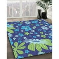 thumbnail image 3 of Ahgly Tapis Rectangulaire Lavable en Machine Intérieur Transitionnel Bleu Saphir, 2 Pieds x 5 Pieds, 3 of 7