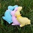 thumbnail image 3 of Handmade Bunny Stuffed Doll - Cloth Art - Plain Ribbon Bowknot - Adorable Easter Rabbit Ornament Toy - Easter Supplies, 3 of 8