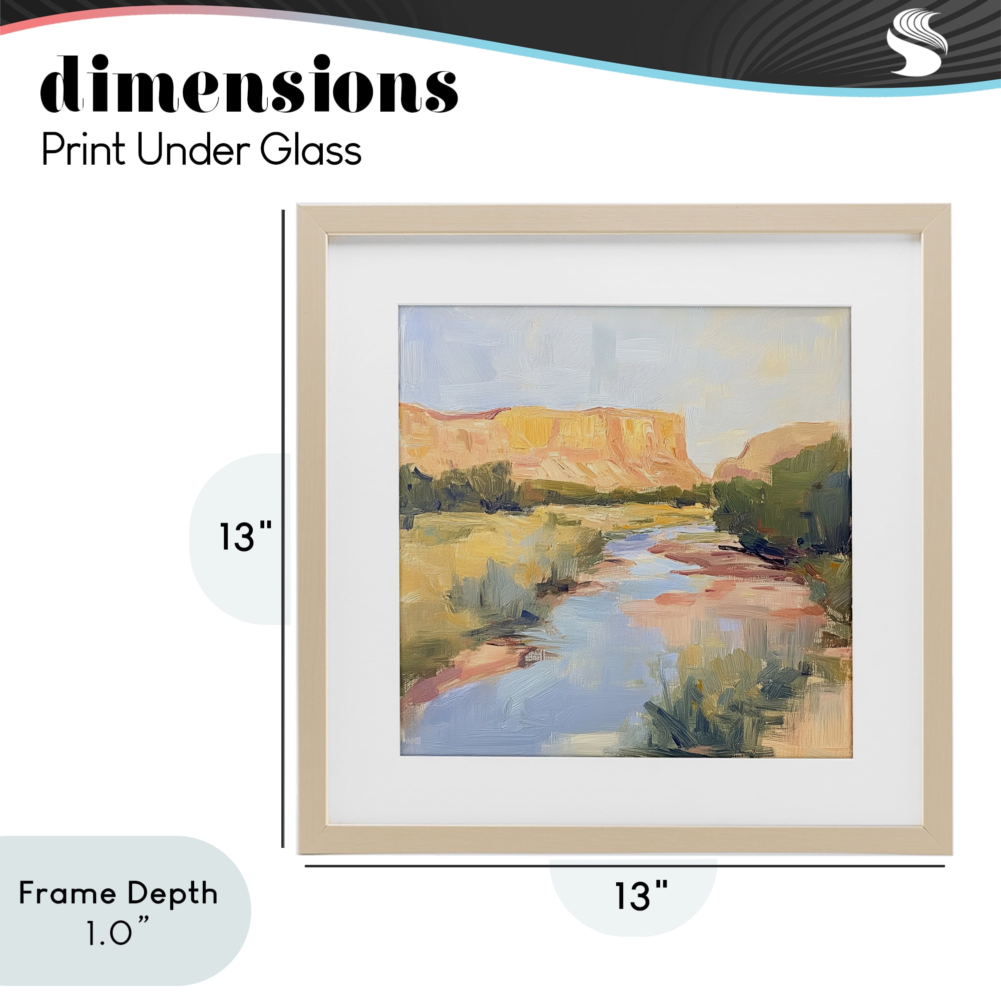 Stupell Industries Painted Plateau River Reflection Birch Framed Print Under Glass, design by Petal Prints Design