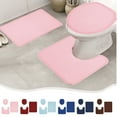 thumbnail image 1 of Sentmoon Bath Rugs for Bathroom Non Slip Bathroom Rug Bathroom Toilet Cover Bathroom Mats Absorbent Printed Floor Mats Bathroom Toilet 3 Piece Floor Mat Set, 1 of 9