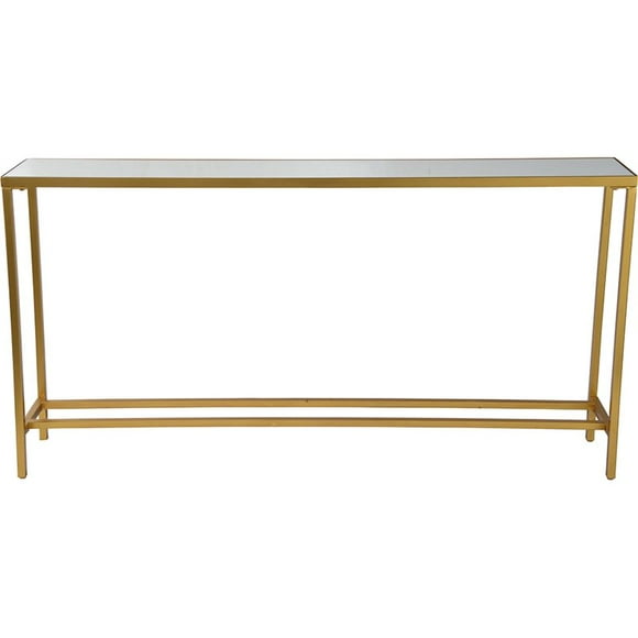Renwil Modern Glamour Havana Mirrored Console Table in Gold Leaf