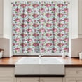 thumbnail image 2 of Ambesonne Summer Pink Kitchen Curtains, Rose Flowers Bouquets, 55"x45", Pale Blue Lime Green, 2 of 3