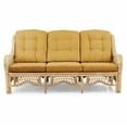 thumbnail image 4 of Malibu Lounge Three-Seater Sofa Natural Rattan Wicker Handmade Design with Light Brown Cushions, Natural Color, 4 of 7